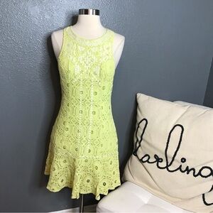 Astr the label lime green lace dress size small